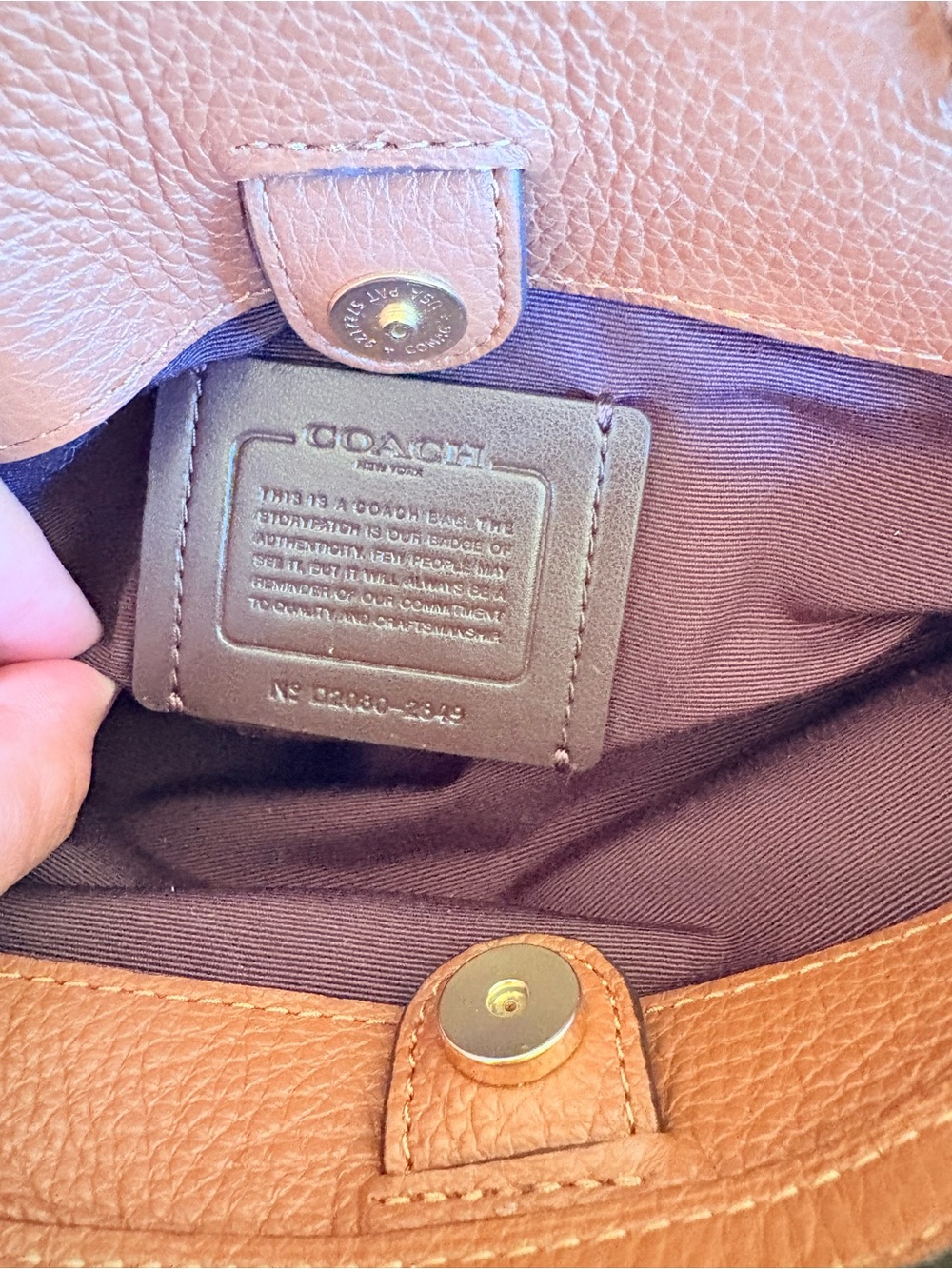 Coach Brown Leather Satchel with Floral Appliqués - Picture 9 of 10